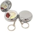 thumbnail image 1 of Pack of 2 Pillbox Keychain,Key Chain Pill Case Container, Portable Keyring Round, 1 of 4