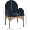 thumbnail image 3 of Meridian Furniture Waldorf Navy Chenille Fabric Dining Arm Chair, 3 of 8