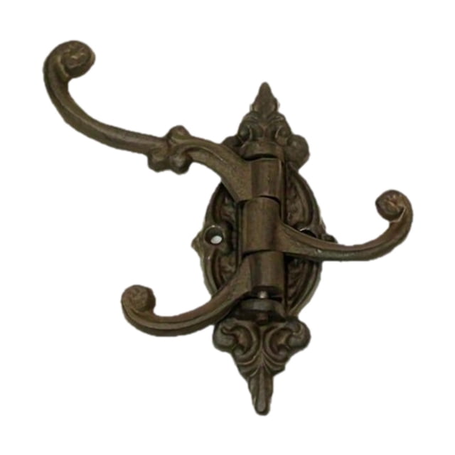 Hook de hierro fundido colgante giratorio de pared de la pared organización decorativa de colgilla de colgilla para el jardín de jardín de baño patio Alivio 14.5CMX13.5cm