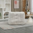thumbnail image 5 of Fluffy Bean Bag Chair with Ottoman, Comfy Bean Bag for Adults and Kids, Super Soft Lazy Sofa Chair with Memory Sponge, Indoor Modern Accent Beanbag Chairs for Living Room, Bedroom, Apartment, White, 5 of 9