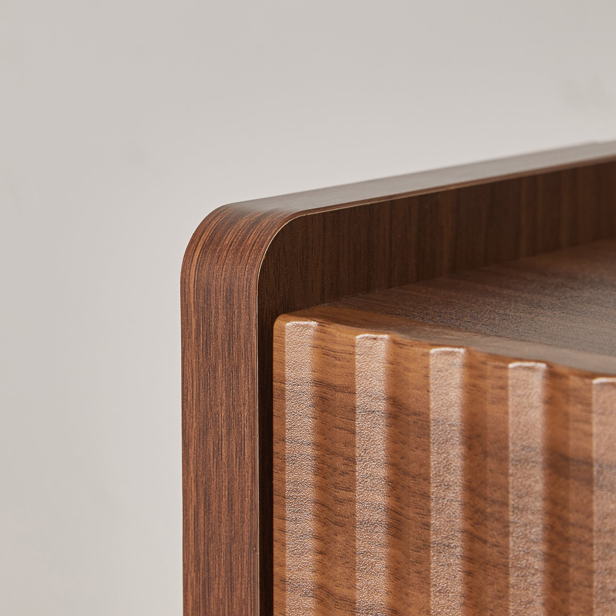 Leumius Nightstands Set of 2 with Drawer and Open Storage,Modern Bedroom Bedside End Tables for Living Room Home Decor,Walnut