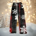 thumbnail image 2 of Women's Christmas Printed Plush Pants, Full Length Long Trousers for Winter Casual Wear, Soft and Warm Fleece Material with Festive Design,Black,S, 2 of 5