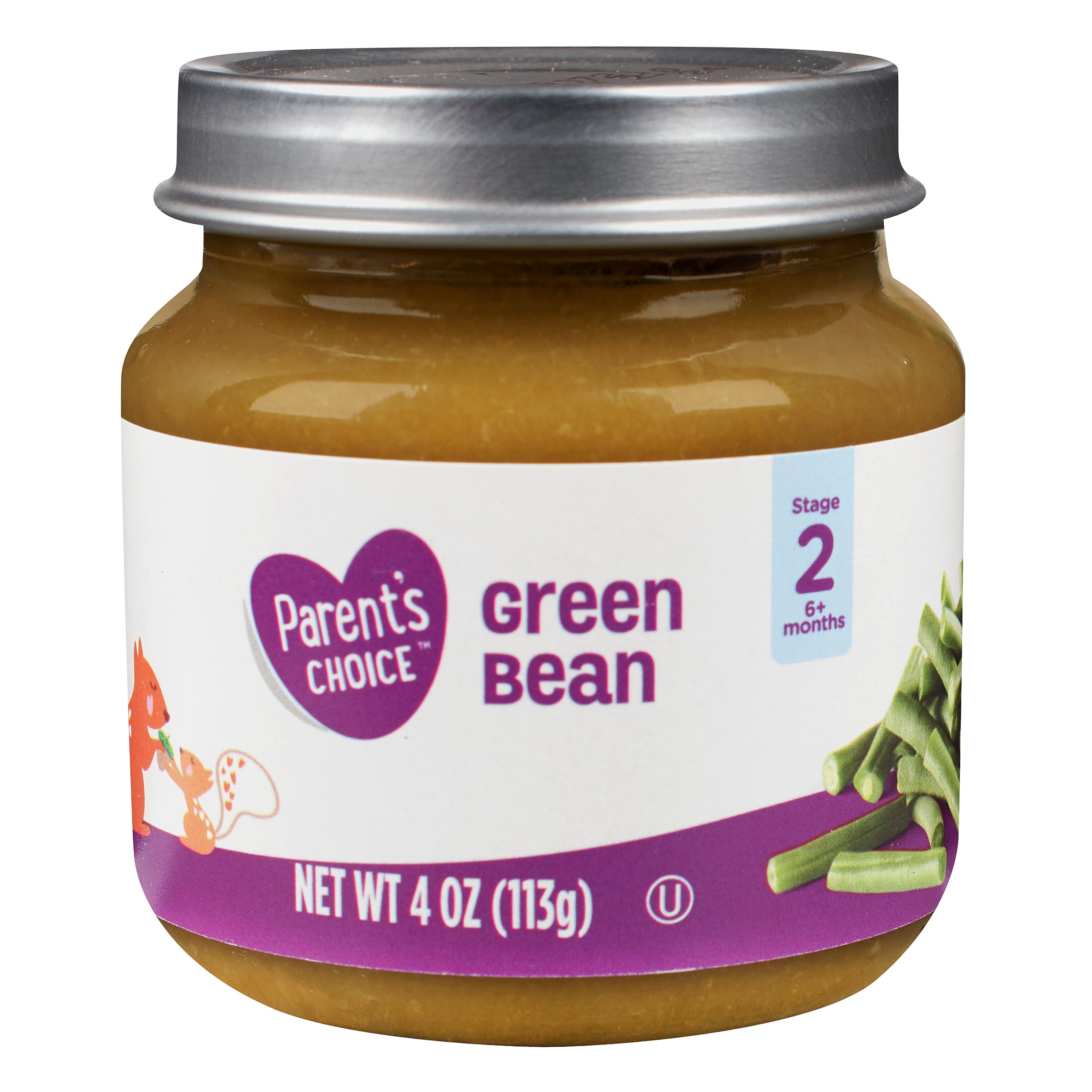 Parent's Choice Baby Food, Green Beans, Stage 2, 4 oz