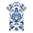 thumbnail image 6 of Dreluolixua Shirt Women Satin Plus Size V Neck Tee Lightweight Short Sleeve Shirt Print Soft Tops, 6 of 7