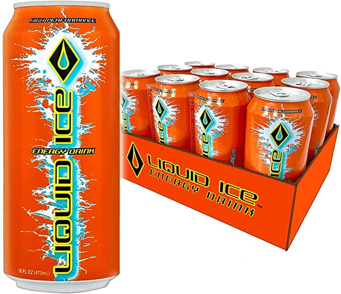Liquid Ice Energy Drink Citrus Pop (16 Fl Oz, 12 Count)
