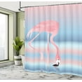 thumbnail image 5 of Ambesonne Flamingo Shower Curtain, Birds in Love Lake, 69"Wx70"L, Pink Blue, 5 of 5
