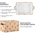 thumbnail image 3 of Storage Basket Orange Gingham Foldable Canvas Laundry Baskets Bin Waterproof Inner Layer with Sturdy Handles for Toy Nursery Blanket Clothes 2 Pack, 3 of 7