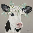 thumbnail image 3 of Hollihocks Art 20x20 Black Modern Framed Museum Art Print Titled - Patience the Cow, 3 of 5
