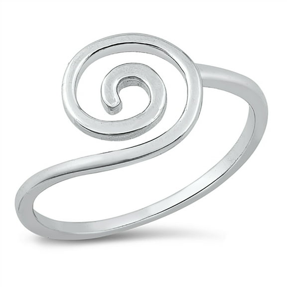 Sterling Silver Spiral Design Ring Size 10