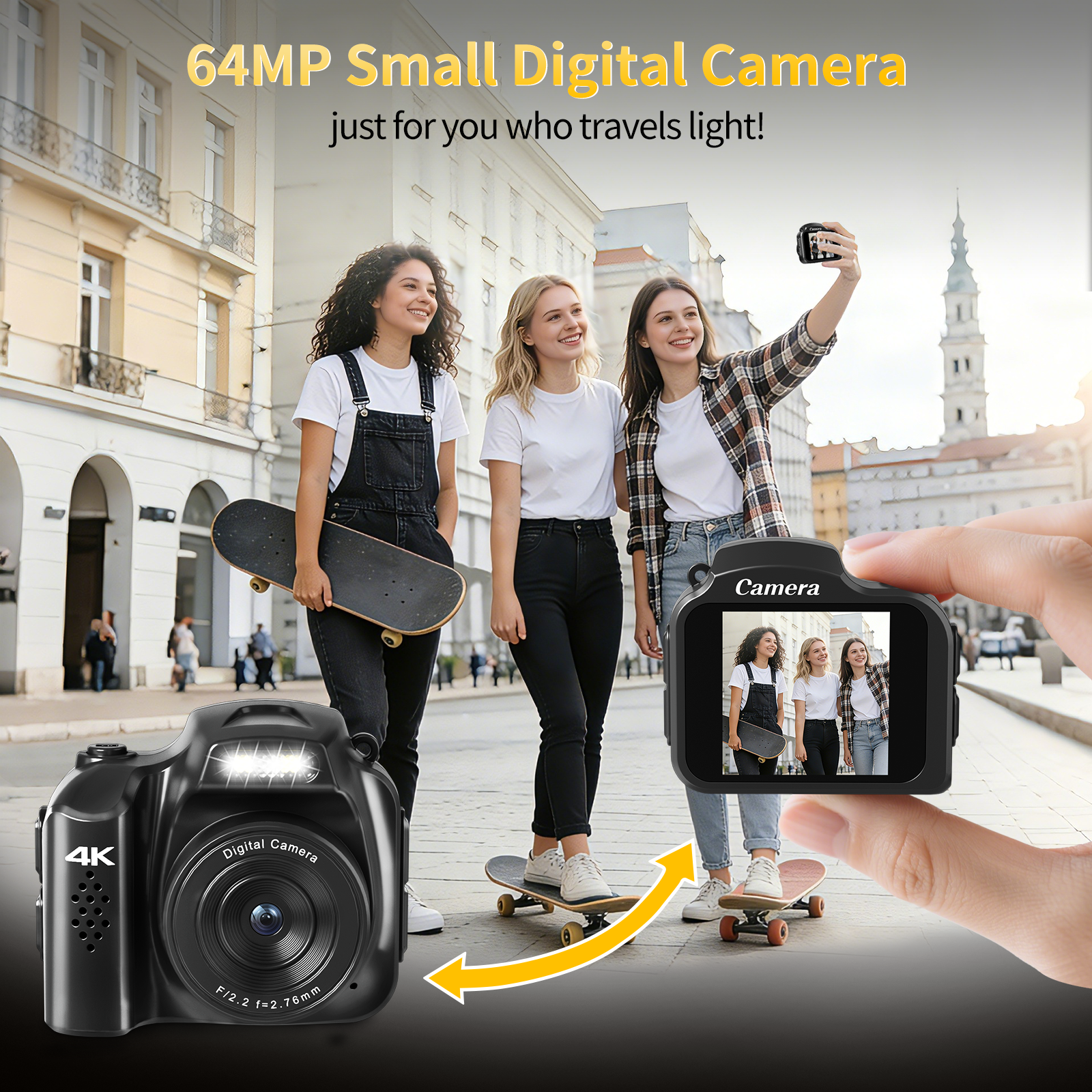 Saneen Mini Pocket Digital Camera, 4K, 64MP, 1.54" LCD Screen photo 7