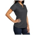 thumbnail image 4 of Mafoose Womens Short Sleeve Pinpoint Mesh Zip Polo Battleship Grey XS, 4 of 4