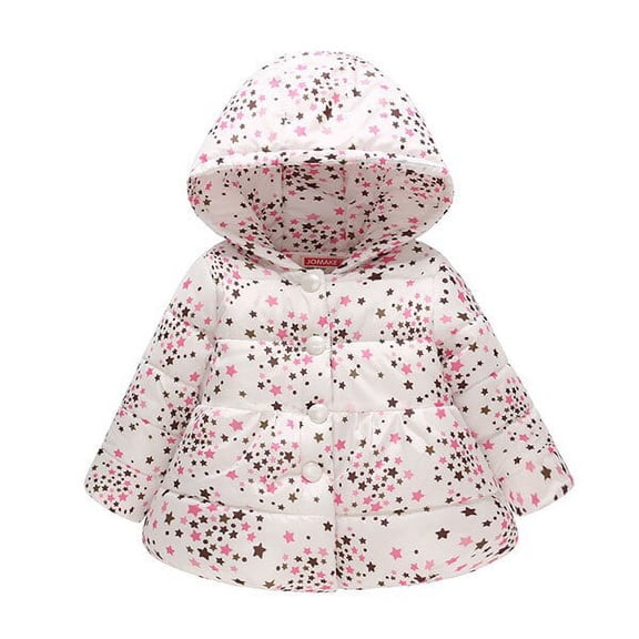 Baby Toddler Girls Winter Jackets Kids Coats Autumn Winter Outerwear Baby Girl Warm Down Butterfly Print Coats Newborn Clothes