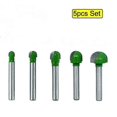 thumbnail image 1 of 5pcs 6mm Ball Nose Router Bit Set Round Box Solid Carbide Radius, 1 of 3