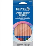 Reeves Non-Toxic Premium Quality Pre-Sharpened Watercolor Pencil, 3.8 mm Thick Tip, Assorted Color, Pack of 24