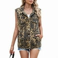 thumbnail image 1 of Chaleco Vaquero para Mujer, de Gran Tamaño, Sin Mangas, con Botones y Chaqueta Vaquera Estampado de Leopardo S, 1 of 9