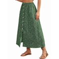 thumbnail image 2 of Women'S Slit Split Long Skirts High Waisted Summer Maxi Skirts Green S, 2 of 8