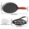 thumbnail image 5 of KFFKFF 10-Inch Cast Iron Tortilla and Roti Maker, Durable Dough Press with Handle and 100 Sheets of Parchment Paper, Ideal for Flour Tortillas and Tawa Preparation, 5 of 9