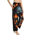 thumbnail image 6 of Salouo Flame Metal Skull Print Women's Pajama Pants Casual Loose Sweatpants PJs Flowy Pants Drawstring Palazzo for Women Wide Leg Pants Lounge Pajama -Medium, 6 of 8