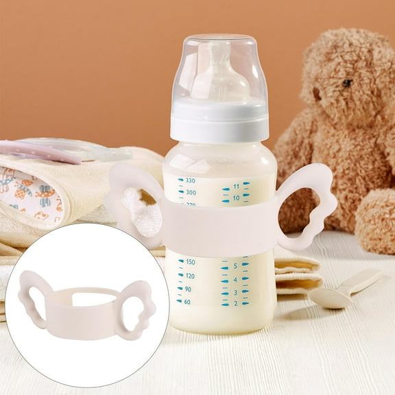 KONTONTY  Wide Baby Bottle Silicone Handle Ergonomic Recyclable Mother Travel
