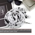 thumbnail image 2 of Women Black White Stars Soft Long Chiffon Neck Wrap Kerchief Scarf Stole, 2 of 6