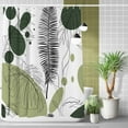 thumbnail image 3 of Green Plant Shower Curtain Abstract Leaves Boho Botanical Shower Curtains for Bathroom Tropical Palm Leaf Bath Curtain with Hooks Waterproof Fabric 72Wx84L, 3 of 6