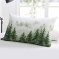 thumbnail image 5 of Rustic Mist Forest Throw Pillow Cover 12 x 20 Inch Decorative Pillow Cover Watercolor Foggy Mountain Landscape Lumbar Pillowcase Seasonal Rectangle Cushion Case for Couch Sofa Bed Living Room, 5 of 7