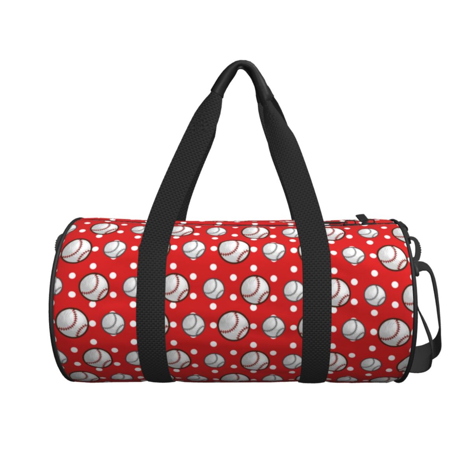 Horeoi Cute Baseball Print Foldable Travel Duffle Bag with Removable Strap - Water-Resistant Gym Vacation Luggage Multi-Pocket Design