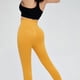 thumbnail image 2 of Pantalones de yoga, pantalones de fitness para mujer, color melocotón, cintura alta, contracción del vientre, levantamiento de cadera, color sólido, moldeador, ajustado, sin costuras, levantamiento, 2 of 6