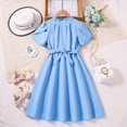 thumbnail image 2 of Youmylove Toddler Girls Short Sleeve Solid Color Princess Dress Dance Party Dresses Clothes Stylish Playwear, 2 of 6