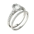 thumbnail image 2 of Charles & Colvard 14K White Gold Moissanite 7x5mm Oval Halo Bridal Set-Size 9 1.28cttw DEW, 2 of 8