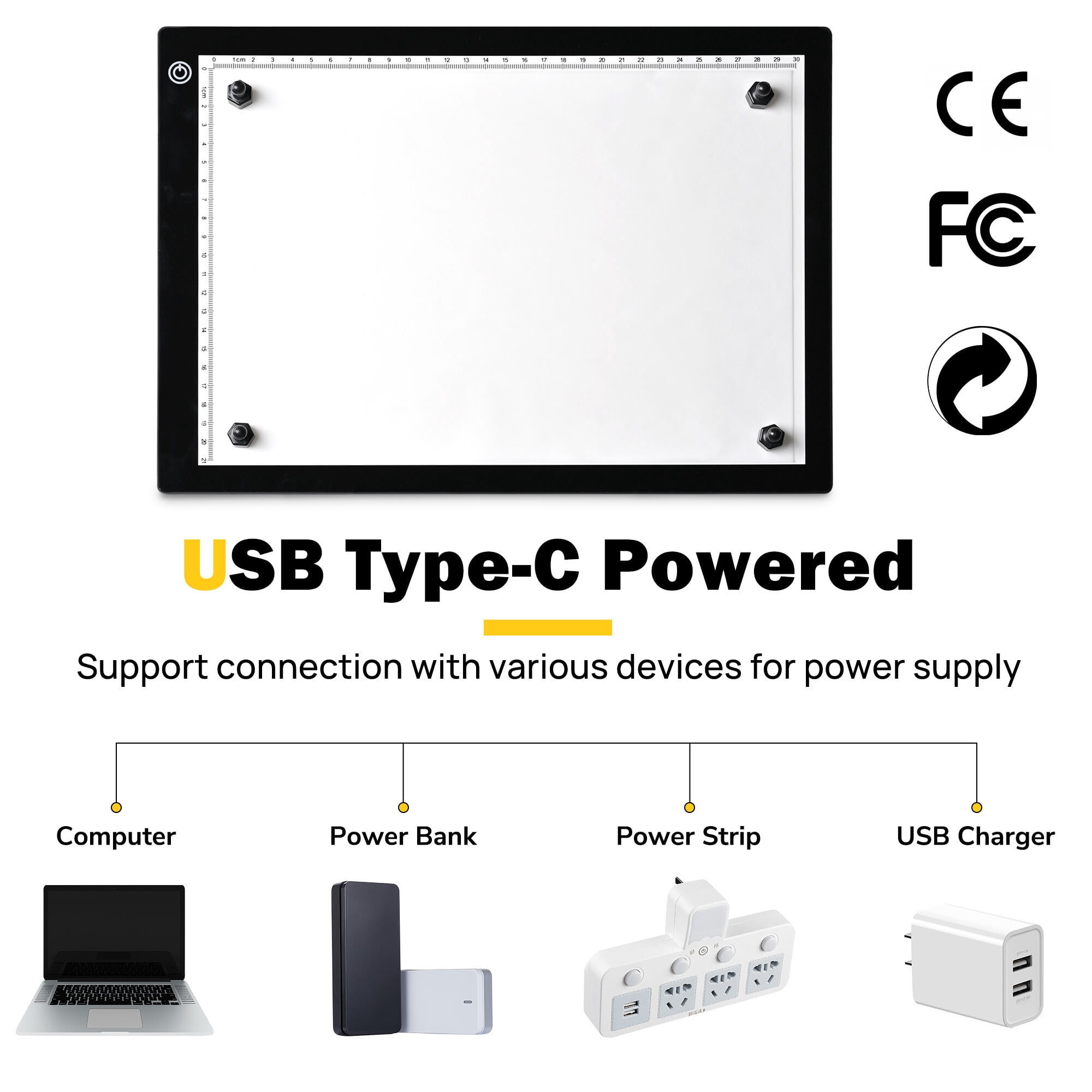 Yescom Portable A4 Light Pad Diamond Painting Light Board Light Box for Tracing Dimmable for Art Diamond Painting Drawing Sketching Tattoo Animation