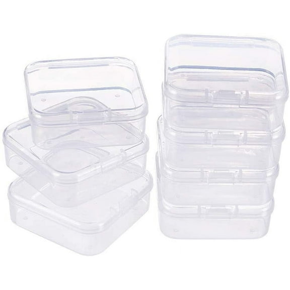 1 Set 18 pack Square Clear Plastic Bead Storage Containers Box Case with Flip-Up Lids for Items Pills Herbs Tiny Bead Jewerlry Findings and Other Small Items