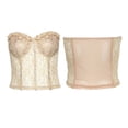 thumbnail image 3 of Sheer Mesh Crop Top Ruffles Floral Lace See-Through Corset Bustier, 3 of 9
