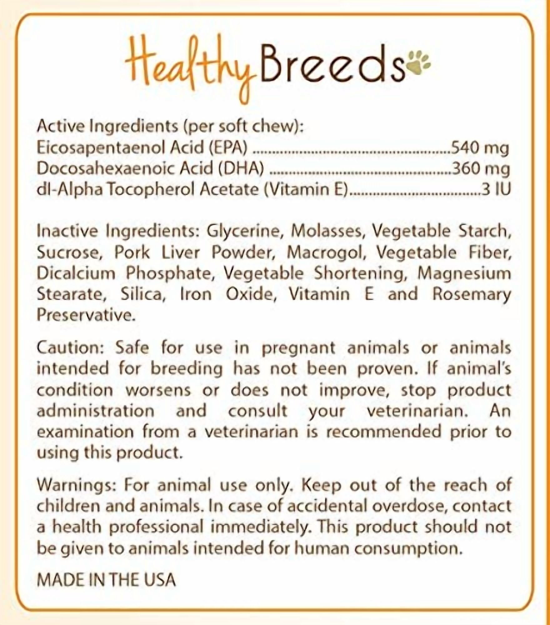 Healthy Breeds Doberman Pinscher Omega HP Fatty Acid Skin and Coat Support Soft Chews
