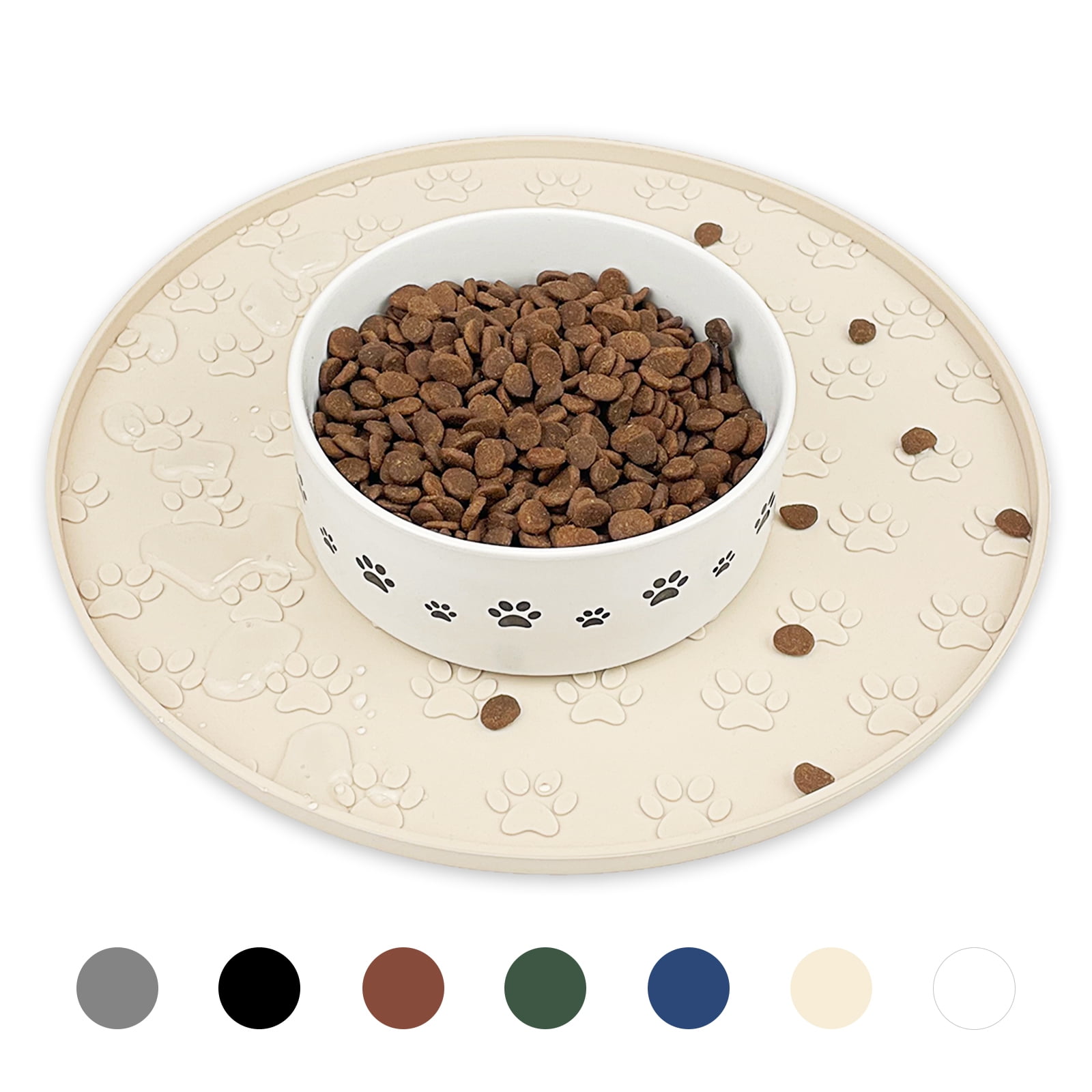 Ptlom Pet Placemat for Cats and Dogs,Waterproof NonSlip Pet Food Water