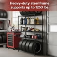 thumbnail image 6 of QUIOCOZY Heavy Duty Metal Storage Shelving Unit, 5 Tier Adjustable Wire Rack with Wheels, 1250 Lbs Loading Capacity, 30"x14"x63", Black, 2 Pack, 6 of 10