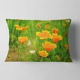 thumbnail image 2 of Designart Bright Yellow Poppy Flowers - Floral Throw Pillow - 12x20, 2 of 5