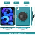 thumbnail image 3 of Allytechgroup iPad Air 11 Inch 2025/2024 Case with Pencil Holder, Military Grade Shockproof Kickstand Handle Strap Anti-Scratch Kids Friendly Bumper Tablet Case Cover for Apple iPad Air 11" M3 M2, 3 of 11