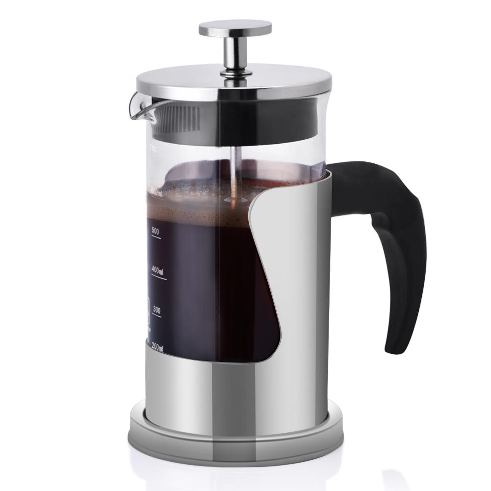 HERCHR French Press Maker, 350ML 304 Stainless Steel & Glass Heat