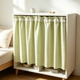thumbnail image 5 of Feledorashia Cabinet Curtain, Short Cupboard Cover, Decorative Privacy Panel for Open Shelving Kitchen Cabinet Utility Nook and Storage Area, Soft Fabric Panel with Gathered Top Edge and Hooks, 5 of 7