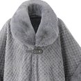 thumbnail image 3 of Levmjia Women Shawl Solid Flared Cuff Wrap Cape Warm Windproof Loose Outerwear Cozy Casual Cardigan Autumn Winter Daily Dates Outdoor, 3 of 4