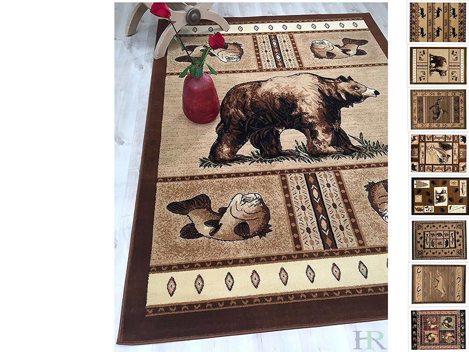 Handcraft Rugs Cabin Rug Lodge Cabin Nature And Animals Area