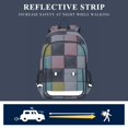 thumbnail image 5 of FORMRS Unisex School Backpack 17" Student Travel Bag with Laptop Compartment, Gray Checkered Pattern, 5 of 7