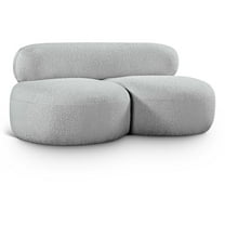 Meridian Furniture Venti Grey Boucle Fabric Loveseat