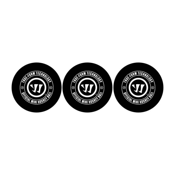 Warrior True-Form Mini or Knee Hockey Balls - Black - Set of 3 - Made of PU Indoor Unisex