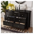 thumbnail image 4 of HeSLehs Black Dresser, Modern Dresser for Bedroom, 7 Chest Drawer Nightstand, Large Capacity Wood Cabinet for Bedroom, Living Room, Closets, Hallway, 4 of 6