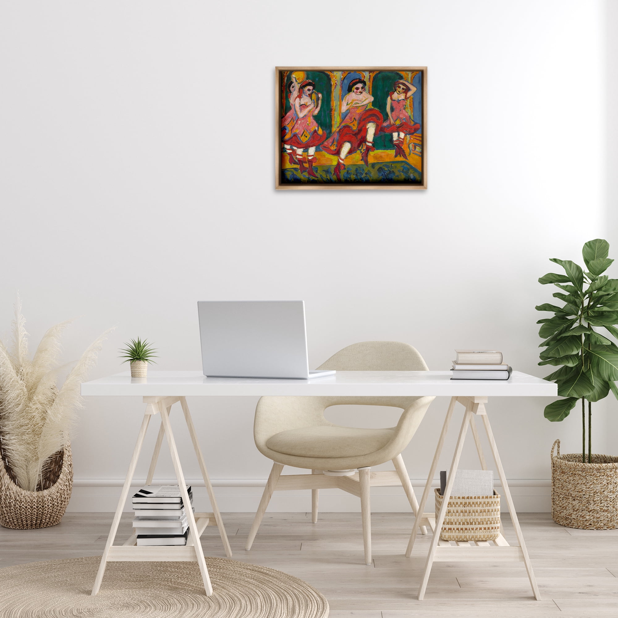 Stupell Industries Classic Czardas Dancers People Painting Brown Floater Framed Canvas Art Print Wall Art, 21 x 17