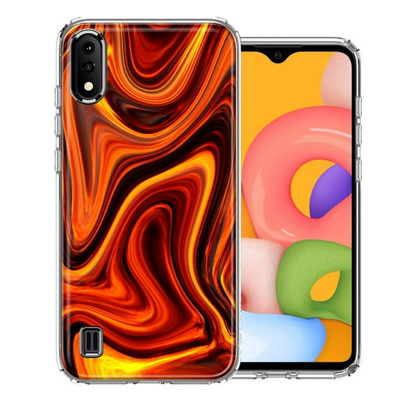 MUNDAZE For Samsung A01 Fire Abstract Design Double Layer Phone Case Cover