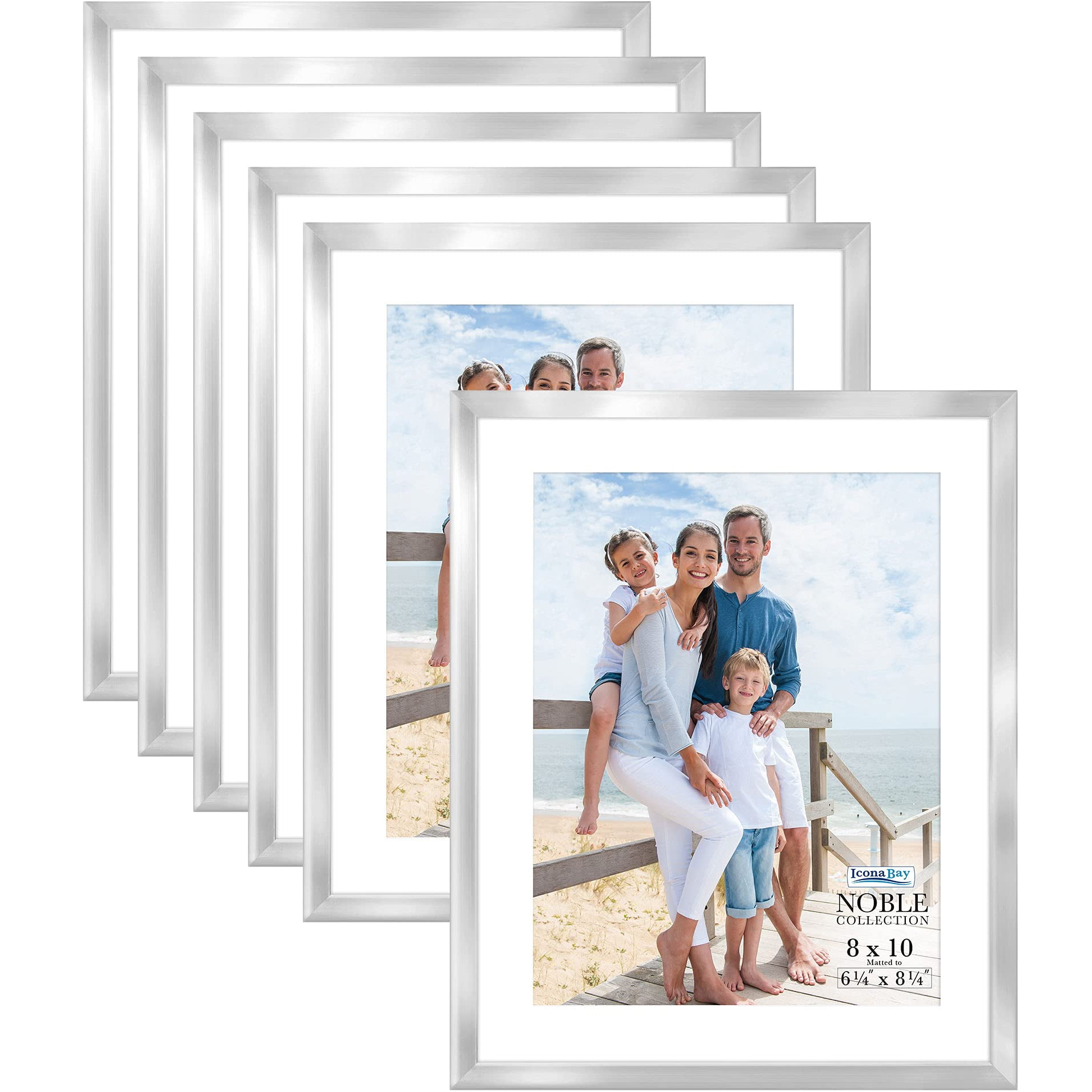 6x4 inch Silver Contemporary Style Photo Picture Wall Free Standing Frames Hook 