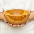 thumbnail image 2 of Round Teak Wood Bowl - Jumbo 4-Pack, 2 of 5